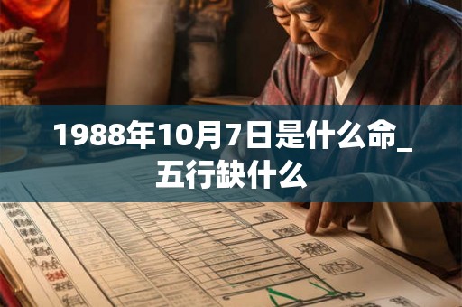 1988年10月7日是什么命_五行缺什么