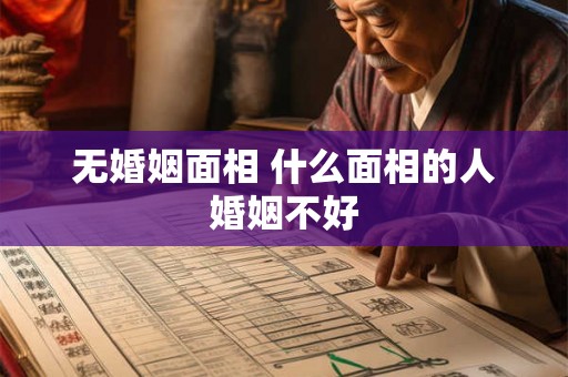 无婚姻面相 什么面相的人婚姻不好