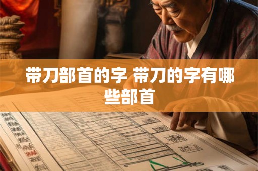 带刀部首的字 带刀的字有哪些部首
