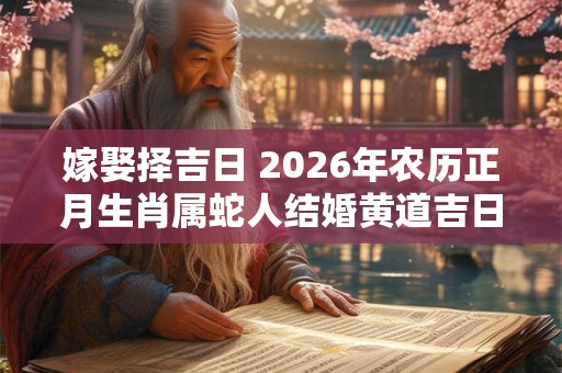 嫁娶择吉日 2026年农历正月生肖属蛇人结婚黄道吉日查询