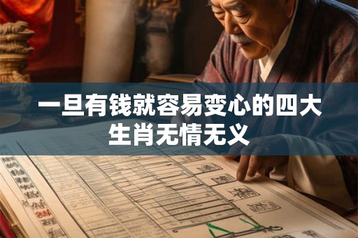 一旦有钱就容易变心的四大生肖无情无义
