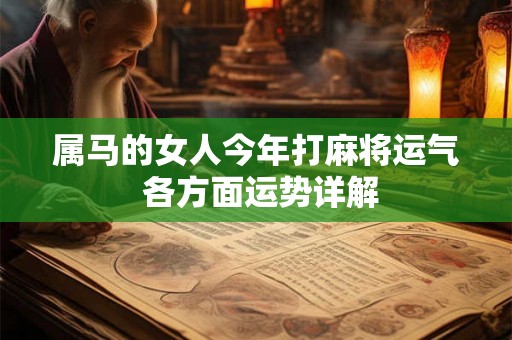 属马的女人今年打麻将运气 各方面运势详解