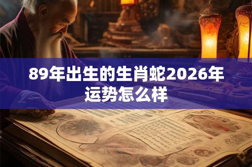 89年出生的生肖蛇2026年运势怎么样