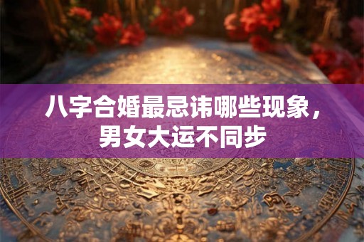 八字合婚最忌讳哪些现象，男女大运不同步