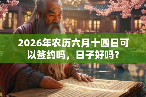 2026年农历六月十四日可以签约吗，日子好吗？