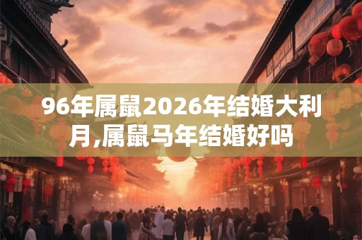 96年属鼠2026年结婚大利月,属鼠马年结婚好吗