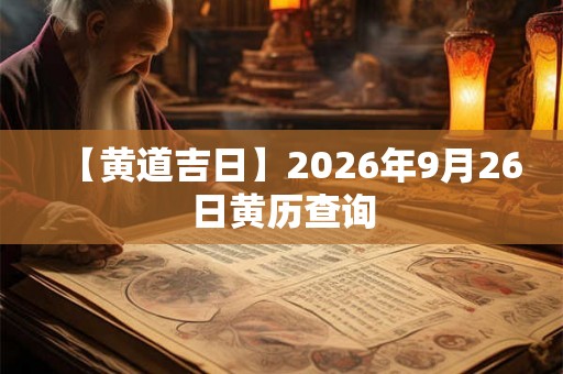 【黄道吉日】2026年9月26日黄历查询