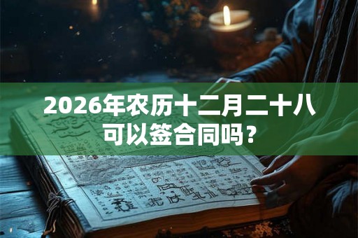2026年农历十二月二十八可以签合同吗？