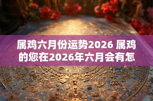 属鸡六月份运势2026 属鸡的您在2026年六月会有怎样的运势