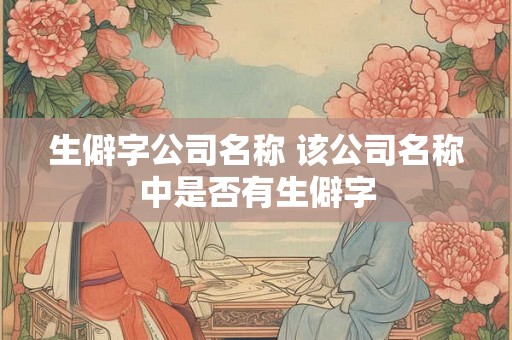 生僻字公司名称 该公司名称中是否有生僻字