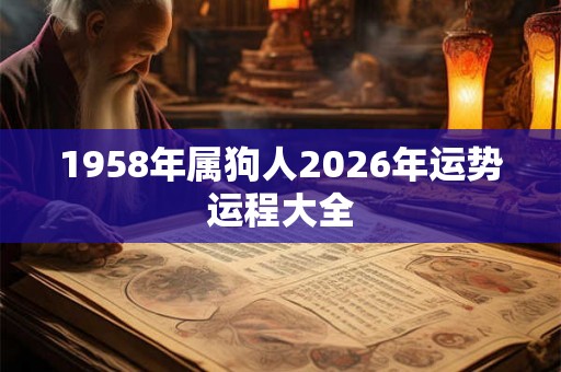 1958年属狗人2026年运势运程大全 1958年属狗人2026年运势运程大全