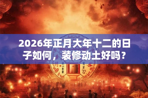 2026年正月大年十二的日子如何，装修动土好吗？