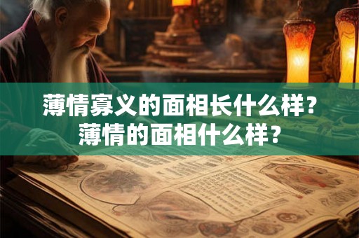薄情寡义的面相长什么样?薄情的面相什么样? 薄情寡义的面相长什么样?薄情的面相什么样?