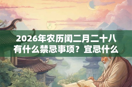 2026年农历闰二月二十八有什么禁忌事项?宜忌什么? 2026年农历闰二月二十八有什么禁忌事项?宜忌什么?