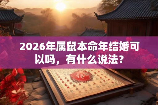2026年属鼠本命年结婚可以吗，有什么说法？