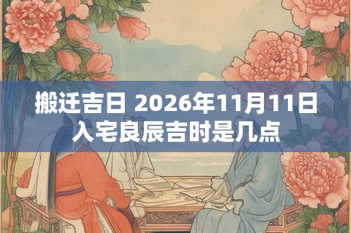 搬迁吉日 2026年11月11日入宅良辰吉时是几点 搬迁吉日 2026年11月11日入宅良辰吉时是几点