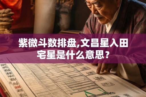 紫微斗数排盘,文昌星入田宅星是什么意思？