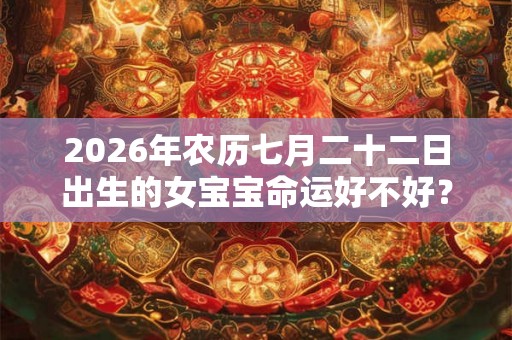 2026年农历七月二十二日出生的女宝宝命运好不好？