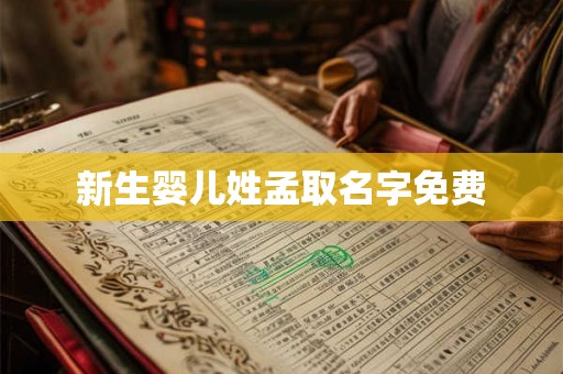 新生婴儿姓孟取名字免费