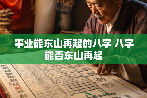 事业能东山再起的八字 八字能否东山再起 事业能东山再起的八字 八字能否东山再起