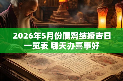 2026年5月份属鸡结婚吉日一览表 哪天办喜事好