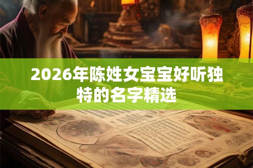 2026年陈姓女宝宝好听独特的名字精选
