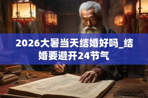 2026大暑当天结婚好吗_结婚要避开24节气