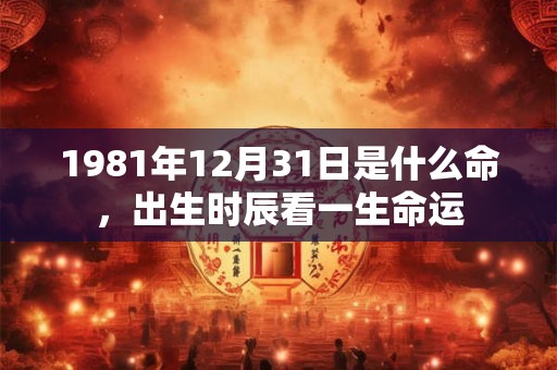 1981年12月31日是什么命，出生时辰看一生命运