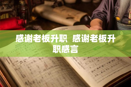 感谢老板升职 感谢老板升职感言 感谢老板升职 感谢老板升职感言