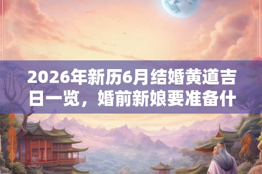 2026年新历6月结婚黄道吉日一览，婚前新娘要准备什么？