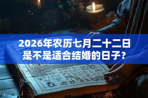 2026年农历七月二十二日是不是适合结婚的日子？