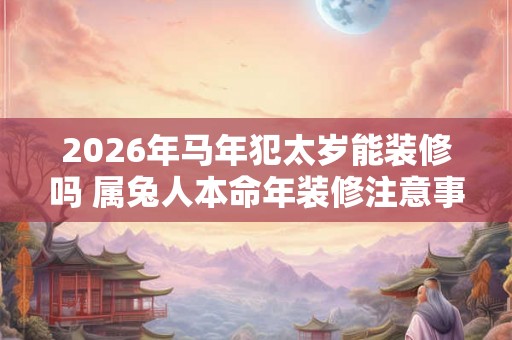 2026年马年犯太岁能装修吗 属兔人本命年装修注意事项