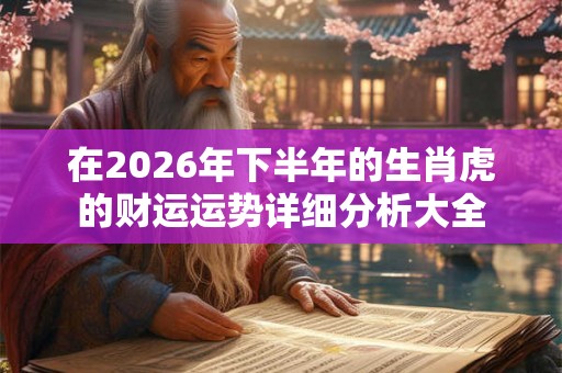 在2026年下半年的生肖虎的财运运势详细分析大全