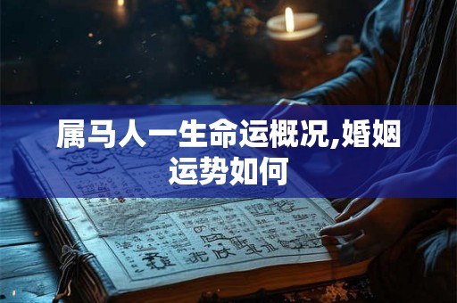 属马人一生命运概况,婚姻运势如何