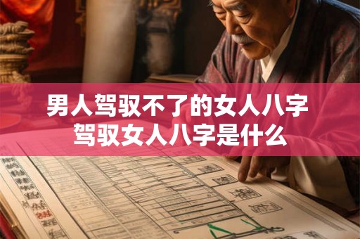 男人驾驭不了的女人八字 驾驭女人八字是什么