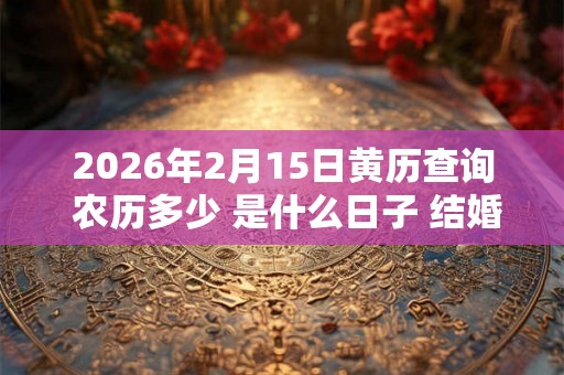 2026年2月15日黄历查询 农历多少 是什么日子 结婚吉时