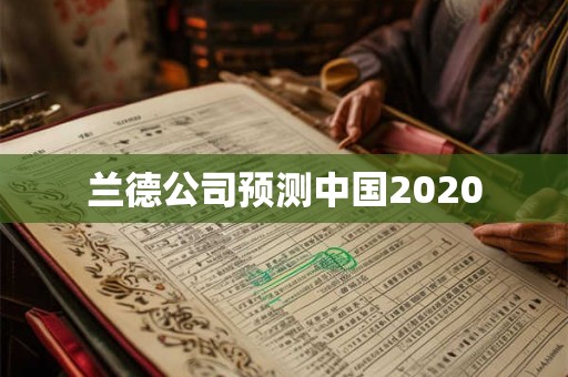 兰德公司预测中国2020