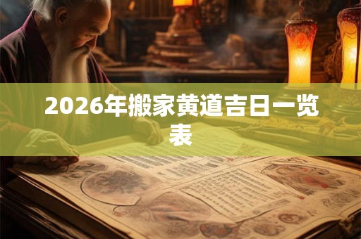 2026年搬家黄道吉日一览表