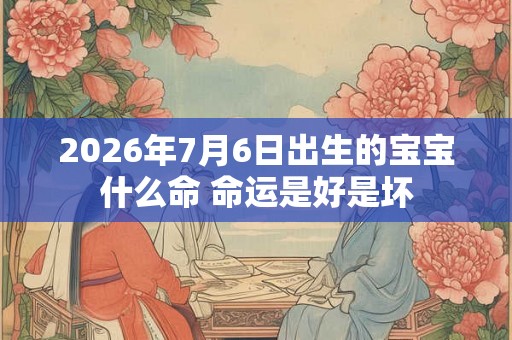 2026年7月6日出生的宝宝什么命 命运是好是坏