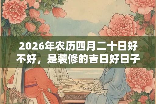 2026年农历四月二十日好不好，是装修的吉日好日子吗？