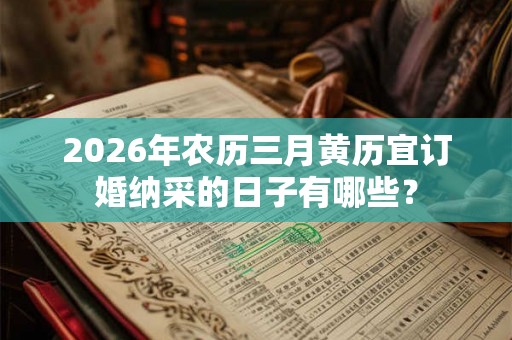 2026年农历三月黄历宜订婚纳采的日子有哪些？