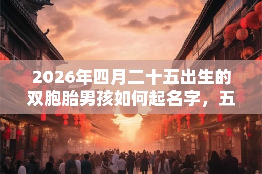 2026年四月二十五出生的双胞胎男孩如何起名字，五行属什么