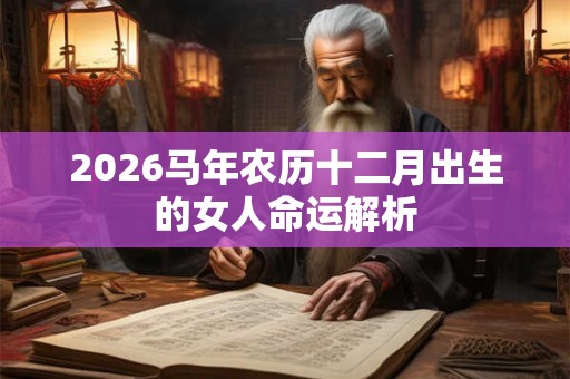 2026马年农历十二月出生的女人命运解析 2026马年农历十二月出生的女人命运解析