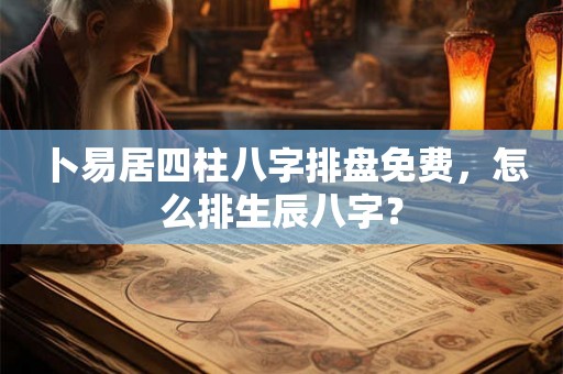 卜易居四柱八字排盘免费，怎么排生辰八字？