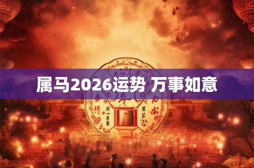 属马2026运势 万事如意