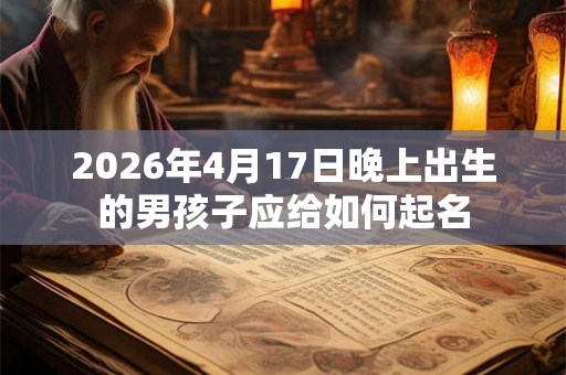 2026年4月17日晚上出生的男孩子应给如何起名