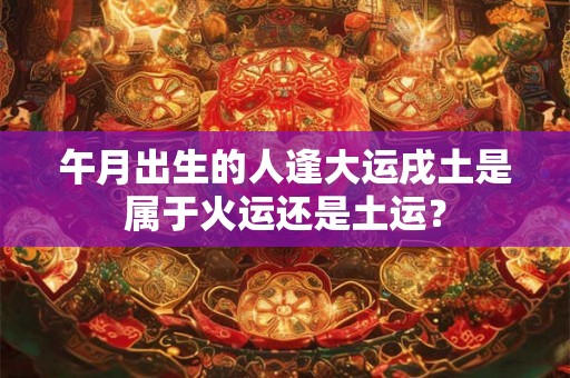午月出生的人逢大运戌土是属于火运还是土运？