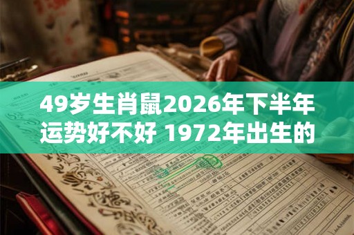 49岁生肖鼠2026年下半年运势好不好 1972年出生的属鼠人
