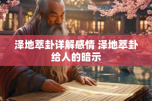 泽地萃卦详解感情 泽地萃卦给人的暗示