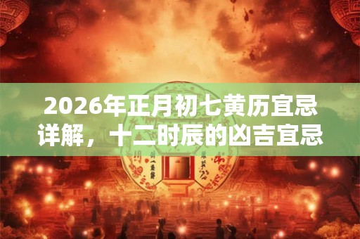 2026年正月初七黄历宜忌详解，十二时辰的凶吉宜忌